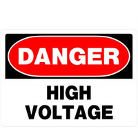 5028928 SIGN DNGR HIVOLT 10X14"" Hillman English White Danger Sign 10 in. H X 14 in. W (Pack of 6)