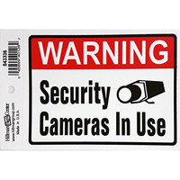 5029386 DECAL SECURITY CAM 4X6"" Hillman English White Security Decal 4 in. H X 6 in. W (Pack of 6)