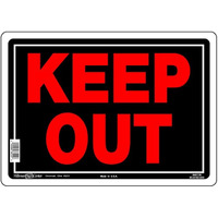 5028447 KEEP OUT SIGN 10X14"" Hillman English Black Do Not Enter Sign 10 in. H X 14 in. W (Pack of 6)