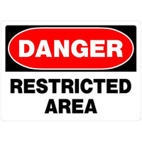 5028911 SIGN DNGR RSTRCTD 10X14"" Hillman English White Danger Sign 10 in. H X 14 in. W (Pack of 6)