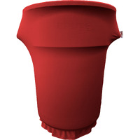LA Linen Spandex Cover fitted for 55 Gallon Trash can on wheels, Red