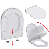 vidaXL Soft-close Toilet Seat with Quick-release Design White Square