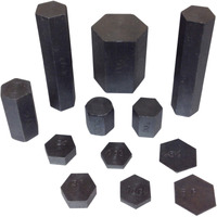Frey Scientific Hexagonal Metric Masses, 5 to 500 Grams, Steel, Black, Set of 12