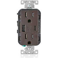 USB/DPLX OUTLET 15A BRWN (Pack of 1)