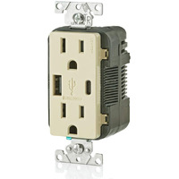 USB/DPLX OUTLET 15A IVRY (Pack of 1)