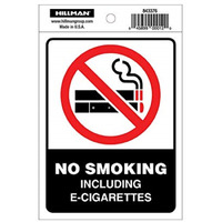 5028231 NO SMOKING DECAL 4""X6"" Hillman English White No Smoking Decal 4 in. H X 6 in. W (Pack of 6)