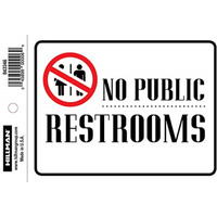 5029021 DECAL NO PUBL RSTRM 4X6"" Hillman English White Restroom Decal 4 in. H X 6 in. W (Pack of 6)