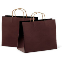 coffee Shopping Bags 16 x 6 x 12 Pack of 25 coffee Paper Bags with Handles Bulk 150 gSM coffee gift Bags Bulk Natural Kraft Bags with Handles gift Bags Large Kraft Paper Bags(D0102HIX7PW)