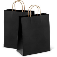 Black Shopping Bags 8 x 475 x 105 Pack of 25 Black Paper Bags with Handles Bulk 150 gSM Kraft Bags Natural Black gift Bags with Handles Large Black gift Bag Black Kraft Paper Bags(D0102HIXXZW)