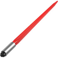 VEVOR Hay Spear 32" Bale Spear 1350 lbs Capacity, Bale Spike Quick Attach Square Hay Bale Spears 1.4" Wide, Red Coated Bale Forks, Bale Hay Spike with Hex Nut & Sleeve for Buckets Tractors Loaders