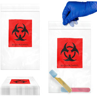 Pack of 100 Biohazard Specimen Bags Black and Red 6 x 9 Zipper Top Plastic Pouch Bags 6x9 Thickness 2 Mil Printed Polyethylene Transport Bags for Shipping Packing Specimens Wholesale Price(D0102HIX9P7)