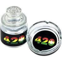 420 GLASS STASH JAR & ASHTRAY SET