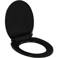 vidaXL Soft-close Toilet Seat with Quick-release Design Black