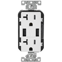 USB OUTLET 20AMP WHT (Pack of 1)