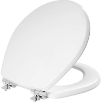TOILET SEAT RND WOOD WH (Pack of 1)