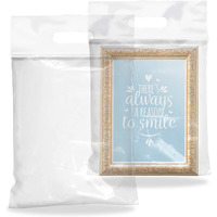 Pack of 100 Die cut Zipper Bags 13 x 15 clear Polyethylene Handle Bags 13x15 Reusable Storage Bags 3 Mil Zipper Poly Plastic Bags for Travel Storage and goods Wholesale Price(D0102H9FELV)