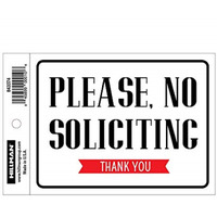5028216 NO SOLICIT DECAL 4""X6"" Hillman English White No Soliciting Decal 4 in. H X 6 in. W (Pack of 6)
