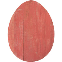 12" Farmhouse Red Wooden Large Egg