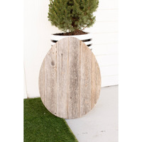 12" Farmhouse Weathered Gray Wooden Large Egg