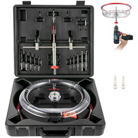 VEVOR Adjustable Hole Saw Cutter Kit, 1-5/8" to 11-13 /16" (40-300 mm), Recessed Hole Saw with PC Dust Shield, Two Replaceable Pilot Drill Bits, for Recessed Lights, Ceiling Speakers, Vent Holes