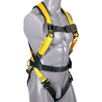 VEVOR Safety Harness, Full Body Harness, Safety Harness Fall Protection with Added Padding, and Side Rings and Dorsal D-Rings and a Lanyard, ANSI/ASSE Z359.11-2014, 160 lbs Max Weight, S