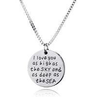 Sky High And Sea Deep Love Quote Collection Necklace(D0102HEYSFY.)