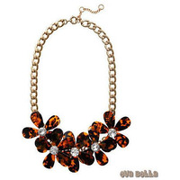 Flowers in Bloom - Our Tortoise Shell color Necklace - Get the matching Bracelet too(D0102HEYSLW.)