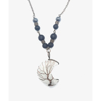EMF 5g Shielding Necklace crescent Moon clear Quartz Shungite Hematite Black Tourmaline(D0102HXUEKX)