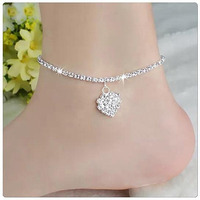 glowing Heart crystal Anklet(D0102HEY9S7)