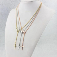 Symbol Of Infinity And Holy cross With Lariat Style chain(D0102HPIWZU)