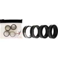 Silicone Wedding Twin Carbon Ring Set - Black-Grey by ROQ for Men - 4 x 7 mm Ring