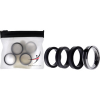 Silicone Wedding Twin Carbon Ring Set - Black-Grey by ROQ for Men - 4 x 9 mm Ring