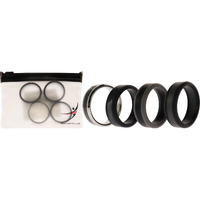 Silicone Wedding Twin Carbon Ring Set - Black-Grey by ROQ for Men - 4 x 14 mm Ring