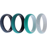 Silicone Wedding 2Layer Ring Set - Turquoise by ROQ for Women - 4 x 11 mm Ring