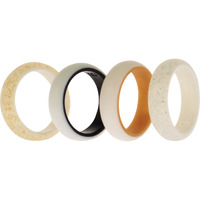Silicone Wedding 2Layer Ring Set - Bride by ROQ for Women - 4 x 6 mm Ring