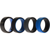 Silicone Wedding Twin Beveled 8mm Ring Set - Blue by ROQ for Men - 4 x 7 mm Ring