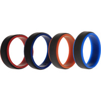 Silicone Wedding 2Layer Step Ring Set - Grey Black by ROQ for Men - 4 x 11 mm Ring