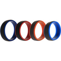 Silicone Wedding 2Layer Step Ring Set - Grey Black by ROQ for Men - 4 x 14 mm Ring