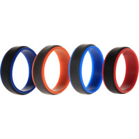 Silicone Wedding 2Layer Step Ring Set - Grey Black by ROQ for Men - 4 x 16 mm Ring