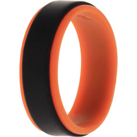 Silicone Wedding Step Ring - Orange-Black by ROQ for Men - 10 mm Ring