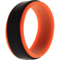 Silicone Wedding Step Ring - Orange-Black by ROQ for Men - 11 mm Ring