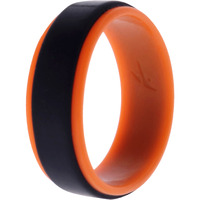 Silicone Wedding Step Ring - Orange-Black by ROQ for Men - 12 mm Ring