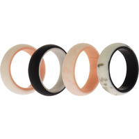 Silicone Wedding 2Layer Ring Set - Rose-Marble by ROQ for Women - 4 x 4 mm Ring