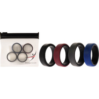 Silicone Wedding 2Layer Beveled 8mm Ring Set - Bordeaux by ROQ for Men - 4 x 8 mm Ring