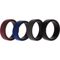 Silicone Wedding 2Layer Beveled 8mm Ring Set - Bordeaux by ROQ for Men - 4 x 10 mm Ring