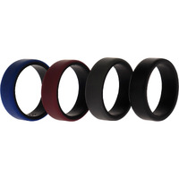 Silicone Wedding 2Layer Beveled 8mm Ring Set - Bordeaux by ROQ for Men - 4 x 12 mm Ring