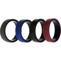 Silicone Wedding 2Layer Beveled 8mm Ring Set - Bordeaux by ROQ for Men - 4 x 13 mm Ring