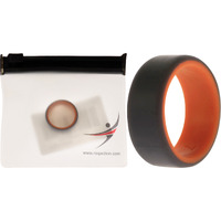 Silicone Wedding 2Layer Beveled 8mm Ring - Orange-Grey by ROQ for Men - 7 mm Ring