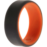 Silicone Wedding 2Layer Beveled 8mm Ring - Orange-Grey by ROQ for Men - 9 mm Ring