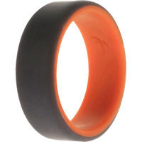Silicone Wedding 2Layer Beveled 8mm Ring - Orange-Grey by ROQ for Men - 10 mm Ring